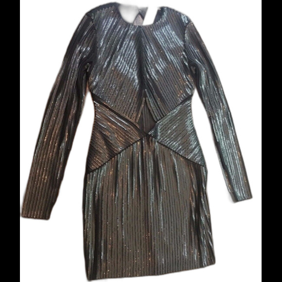 Express Cut Out Midi Sequin Dress SZ 2 - Picture 2 of 4